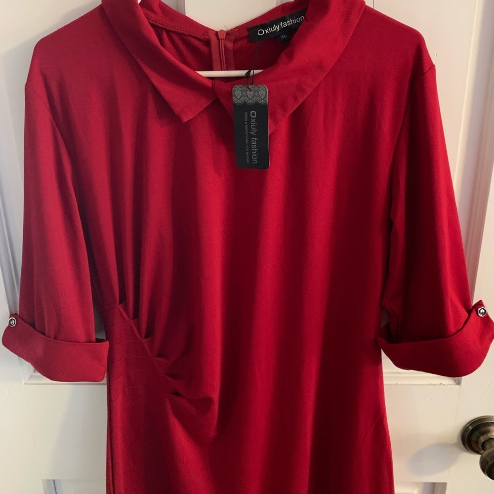 Red fitted dress